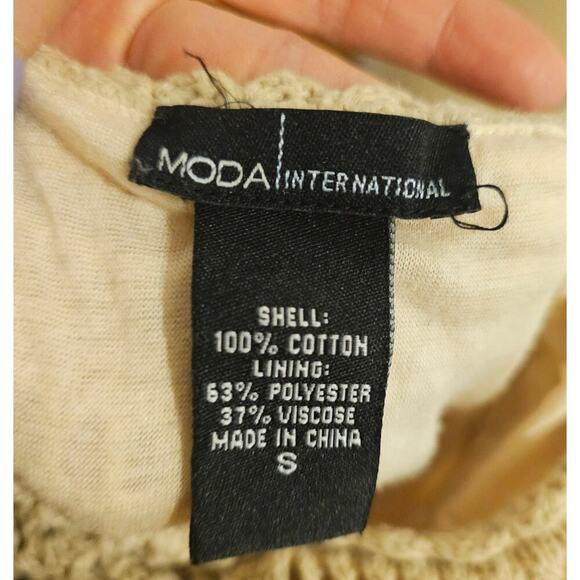 MODA International Sm‎ Y2K Oatmeal Crochet Allover Maxi Dress. Rare find. Hippie - Picture 3 of 15